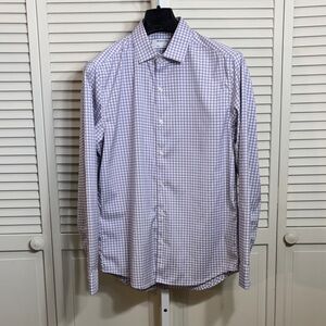 Ministry of Supply Lavender Gingham Dress Slim Fit Shirt Medium